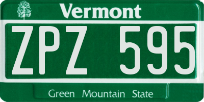 VT license plate ZPZ595