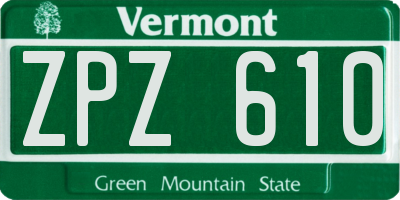 VT license plate ZPZ610