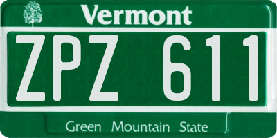 VT license plate ZPZ611