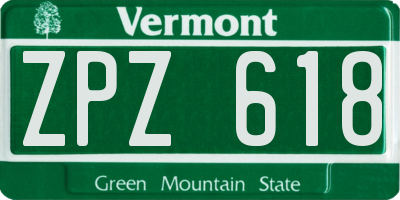 VT license plate ZPZ618