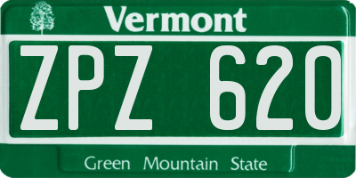 VT license plate ZPZ620