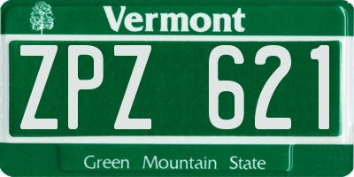 VT license plate ZPZ621