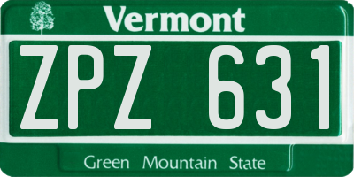 VT license plate ZPZ631