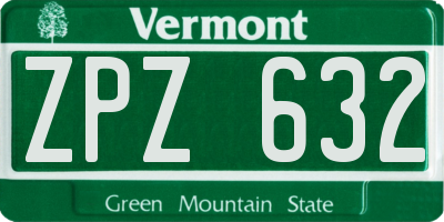 VT license plate ZPZ632