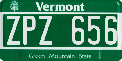 VT license plate ZPZ656