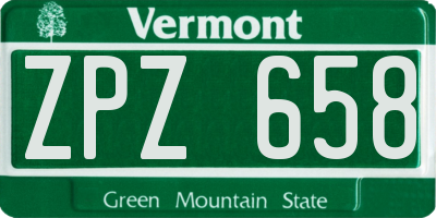 VT license plate ZPZ658