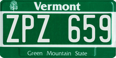 VT license plate ZPZ659