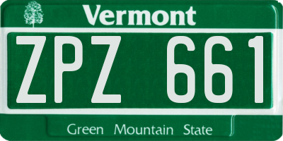 VT license plate ZPZ661