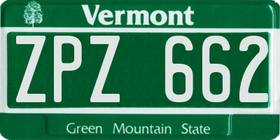 VT license plate ZPZ662