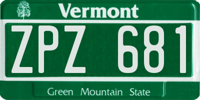 VT license plate ZPZ681