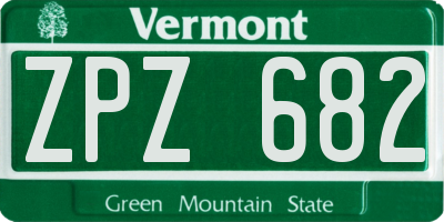 VT license plate ZPZ682