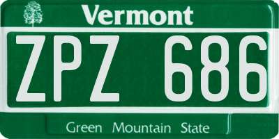 VT license plate ZPZ686