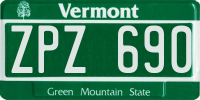 VT license plate ZPZ690