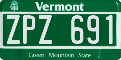 VT license plate ZPZ691