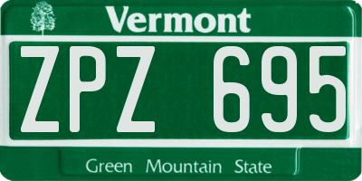 VT license plate ZPZ695