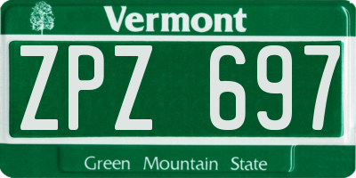 VT license plate ZPZ697