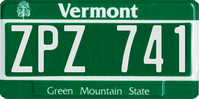 VT license plate ZPZ741