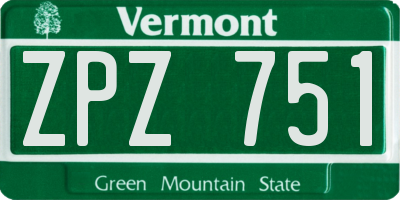 VT license plate ZPZ751
