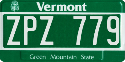 VT license plate ZPZ779