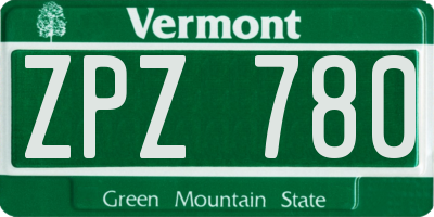 VT license plate ZPZ780