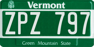 VT license plate ZPZ797