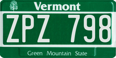 VT license plate ZPZ798