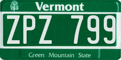 VT license plate ZPZ799