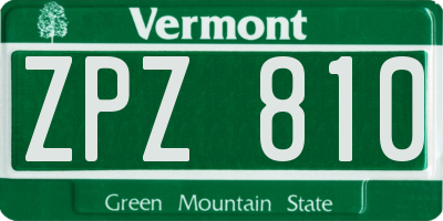 VT license plate ZPZ810