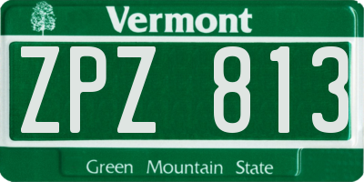 VT license plate ZPZ813