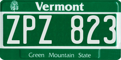 VT license plate ZPZ823