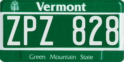 VT license plate ZPZ828