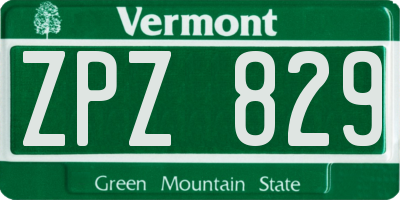 VT license plate ZPZ829