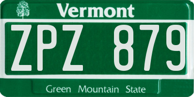 VT license plate ZPZ879