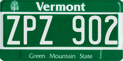 VT license plate ZPZ902