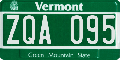 VT license plate ZQA095