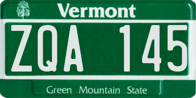 VT license plate ZQA145