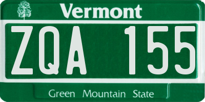 VT license plate ZQA155