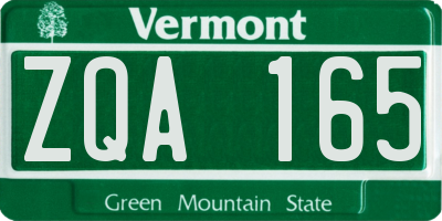 VT license plate ZQA165
