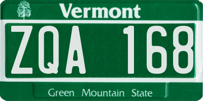 VT license plate ZQA168