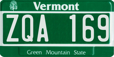VT license plate ZQA169