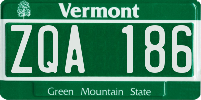 VT license plate ZQA186