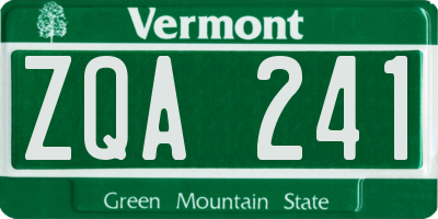 VT license plate ZQA241
