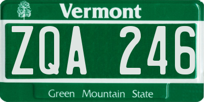 VT license plate ZQA246