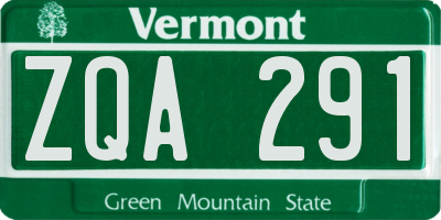 VT license plate ZQA291
