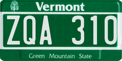 VT license plate ZQA310
