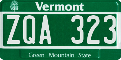 VT license plate ZQA323
