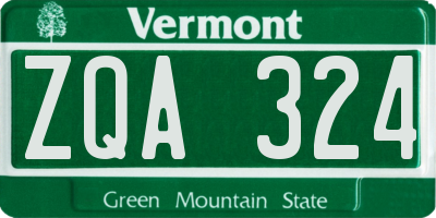 VT license plate ZQA324