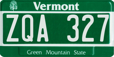 VT license plate ZQA327