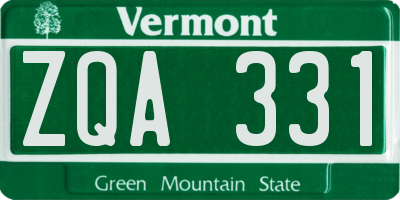 VT license plate ZQA331
