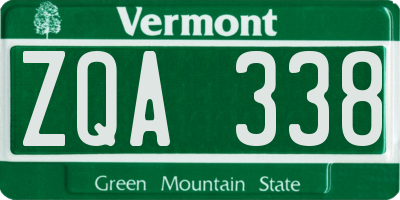 VT license plate ZQA338
